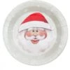 10 Assiettes En Carton Père Noël Rouge 23 Cm