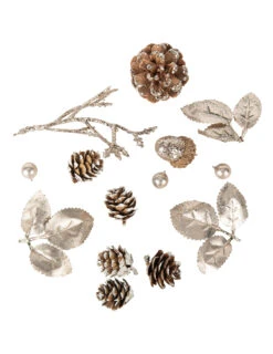 14 Décorations De Noël Paillettes Champagne 1 à 3 Cm