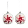 2 Boules De Noël Rouges Et Blanches 6 Cm Modèle Aléatoire