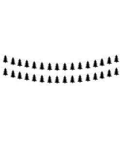 2 Guirlandes Sapins De Noël Noir 180 Cm