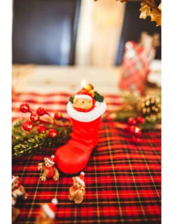 3 Bougies Botte Du Père Noël 5,5 X 3,5 Cm -Decoration Magasin 3 bougies botte du pere noel 5 5 x 3 5 cm 336765 2