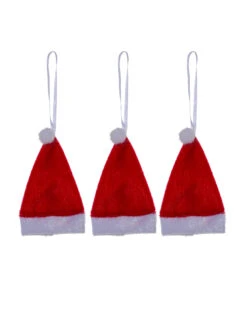3 Suspension Bonnets De Noël 10 Cm