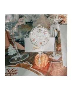 4 Marque-places Boules De Noël Blancs Et Doré 5 Cm 7 4 Marque-places Boules De Noël Blancs Et Doré 5 Cm -Decoration Magasin 4 marque places boules de noel blancs et dore 5 cm 341294 1