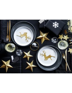 6 Etoiles à Suspendre 3D Dorées Noël -Decoration Magasin 6 etoiles a suspendre 3d dorees noel 309746 1