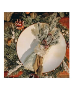 8 Ronds De Serviette Noël Botanique Vert De Gris 22,5 X 5,5cm -Decoration Magasin 8 ronds de serviette noel botanique vert de gris 22 5 x 5 5cm 341318 2