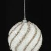 Boule De Noël Pailletée Blanche Et Dorée 8 Cm -Decoration Magasin boule de noel blanche et argent 8 cm 335965