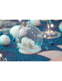 Boule De Noël En Verre Avec Ours Polaire 6 Cm -Decoration Magasin boule de noel en verre avec ours polaire 6 cm 336337