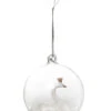 Boule De Noël En Verre Cygne Blanc 8 Cm
