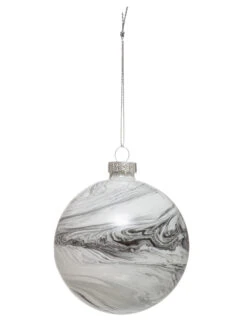Boule De Noël En Verre Effet Marbre 8 Cm