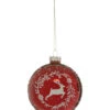 Boule De Noël En Verre Rouge Renne Et Couronne 8 Cm -Decoration Magasin boule de noel en verre rouge renne et couronne 8 cm 338123