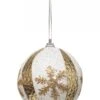 Boule De Noël Flocon Blanc Et Or 8 Cm 2 Boule De Noël Flocon Blanc Et Or 8 Cm -Decoration Magasin boule de noel flocon or 8cm 336159