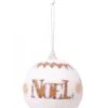 Boule De Noël Fourrure Blanc Et Bois 8 Cm -Decoration Magasin boule de noel inscription naturelle 8cm 336065