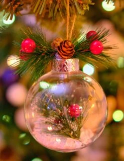 Boule De Noël Naturelle Avec Neige Et Sapin 8 Cm Modèle Aléatoire -Decoration Magasin boule de noel naturelle avec neige et sapin 8 cm modele aleatoire 334827