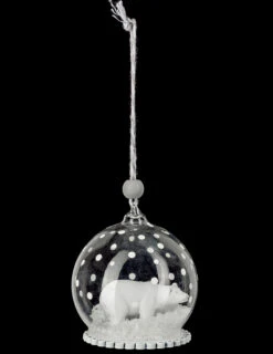 Boule De Noël En Verre Avec Ours Polaire 6 Cm
