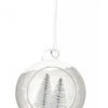 Boule De Noël En Verre Givrée Avec Sapins 8 Cm 1 Boule De Noël En Verre Givrée Avec Sapins 8 Cm -Decoration Magasin boule de noel ouverte avec sapin blanc 8cm 336061
