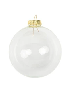 Boule De Noël Transparente Personnalisable 8 X 9,5 Cm