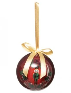 Boule De Noël Rouge Soldat Casse-noisette 7,5 Cm