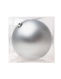 Boule De Noël Géante En Verre Argenté 15 Cm