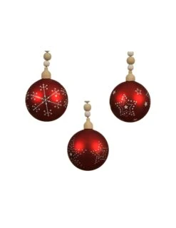 Boule De Noël En Verre Rouge 8 Cm Modèle Aléatoire