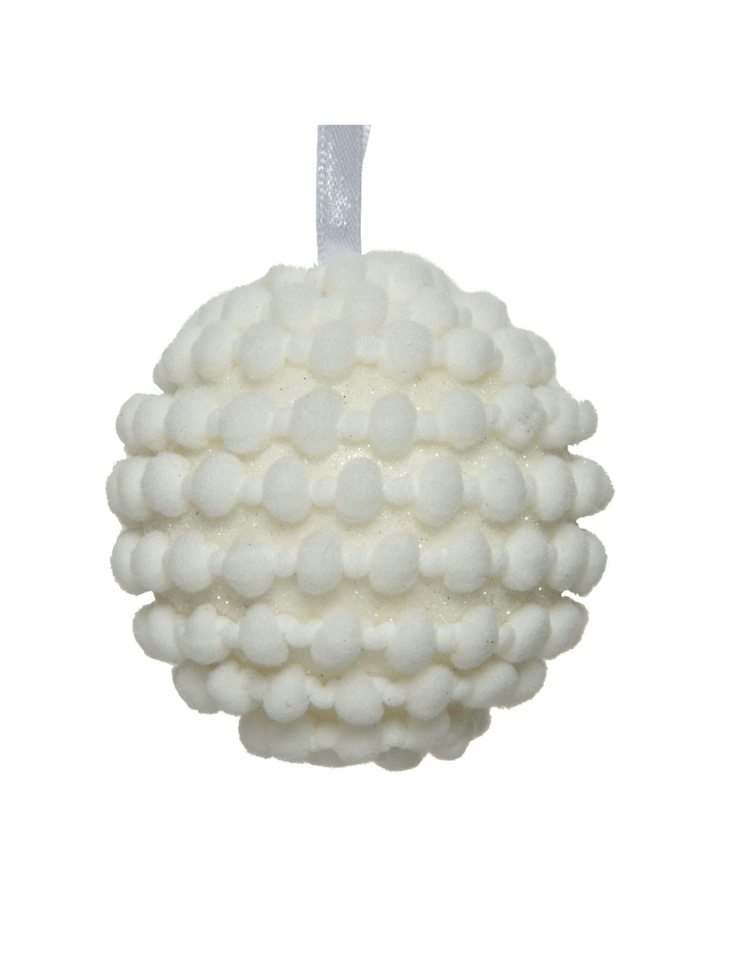 Boule De Noël Effet Coton Et Paillettes 8 Cm 3 Boule De Noël Effet Coton Et Paillettes 8 Cm