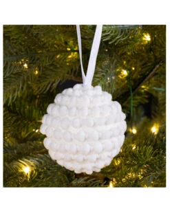 Boule De Noël Effet Coton Et Paillettes 8 Cm 7 Boule De Noël Effet Coton Et Paillettes 8 Cm -Decoration Magasin boule poru sapin enneige 8 cm 336611 2