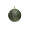 Boule De Noël Verte à Paillettes Or 8 Cm -Decoration Magasin boule pour sapin verte a paillettes 8 cm 336571