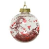 Boule De Noël Transparente Avec Cœurs Rouges Et Confettis 8 Cm -Decoration Magasin boule transparente avec c oeurs rouges 8 cm 336509