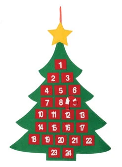 Calendrier De Lavent En Tissu Sapin De Noël 55 X 70 Cm