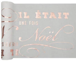 Chemin De Table En Coton Il était Une Fois Noël Rose Gold 3 M X 28 Cm