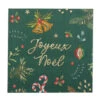 16 Serviettes Joyeux Noël Dantan Vertes 33 X 33 Cm -Decoration Magasin couronne a suspendre baies paillettes 15 cm 336681 1