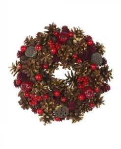 Couronne De Noël Baies Rouges 25 Cm