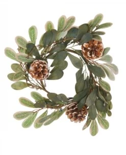 Couronne De Noël Eucalyptus Et Pommes De Pin 35 Cm