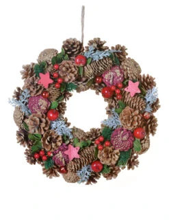 Couronne De Noël Nature Traditionnelle 35 Cm