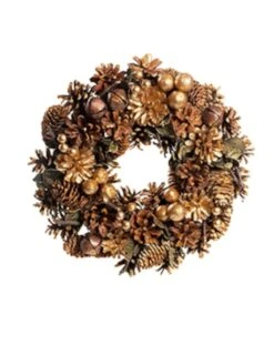 Couronne De Noël Pommes De Pin Scintillantes 30 Cm