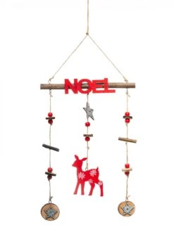 Décoration à Suspendre En Bois Renne De Noël 38 Cm