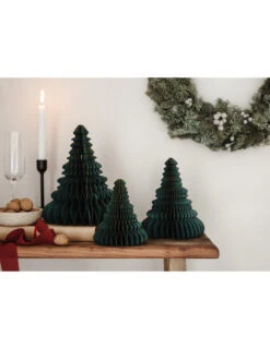 Décoration En Papier Alvéolé Sapin De Noël 15 Cm -Decoration Magasin decoration en papier alveole sapin de noel 15 cm 338213 2