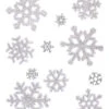 Flocons De Neige à Paillettes En Gel Repositionnable Noël -Decoration Magasin decoration pour fenetres flocons argentes noel 224601