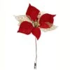Fleur De Noël Rouge Et Dorée 20 Cm -Decoration Magasin fleur de noel rouge et doree 20 cm 335789
