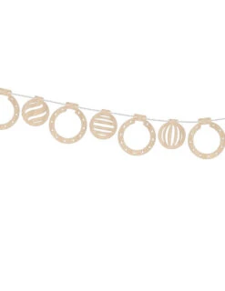 Guirlande 12 Boules De Noël En Bois Sur Corde 2 M