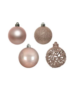 16 Petites Boules De Noël Rose Gold 6 Cm