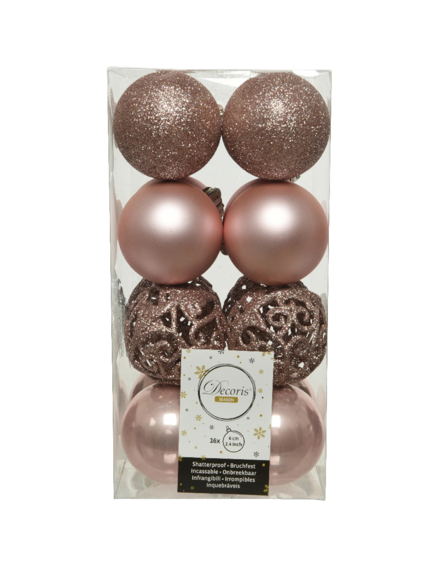 16 Petites Boules De Noël Rose Gold 6 Cm 4 16 Petites Boules De Noël Rose Gold 6 Cm – Image 2