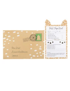 Lettre Au Père Noël Avec Enveloppe Petit Faon 10 X 17.5cm