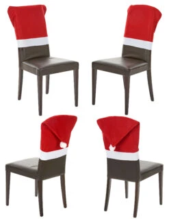 4 Housses De Chaise Rouge Noël