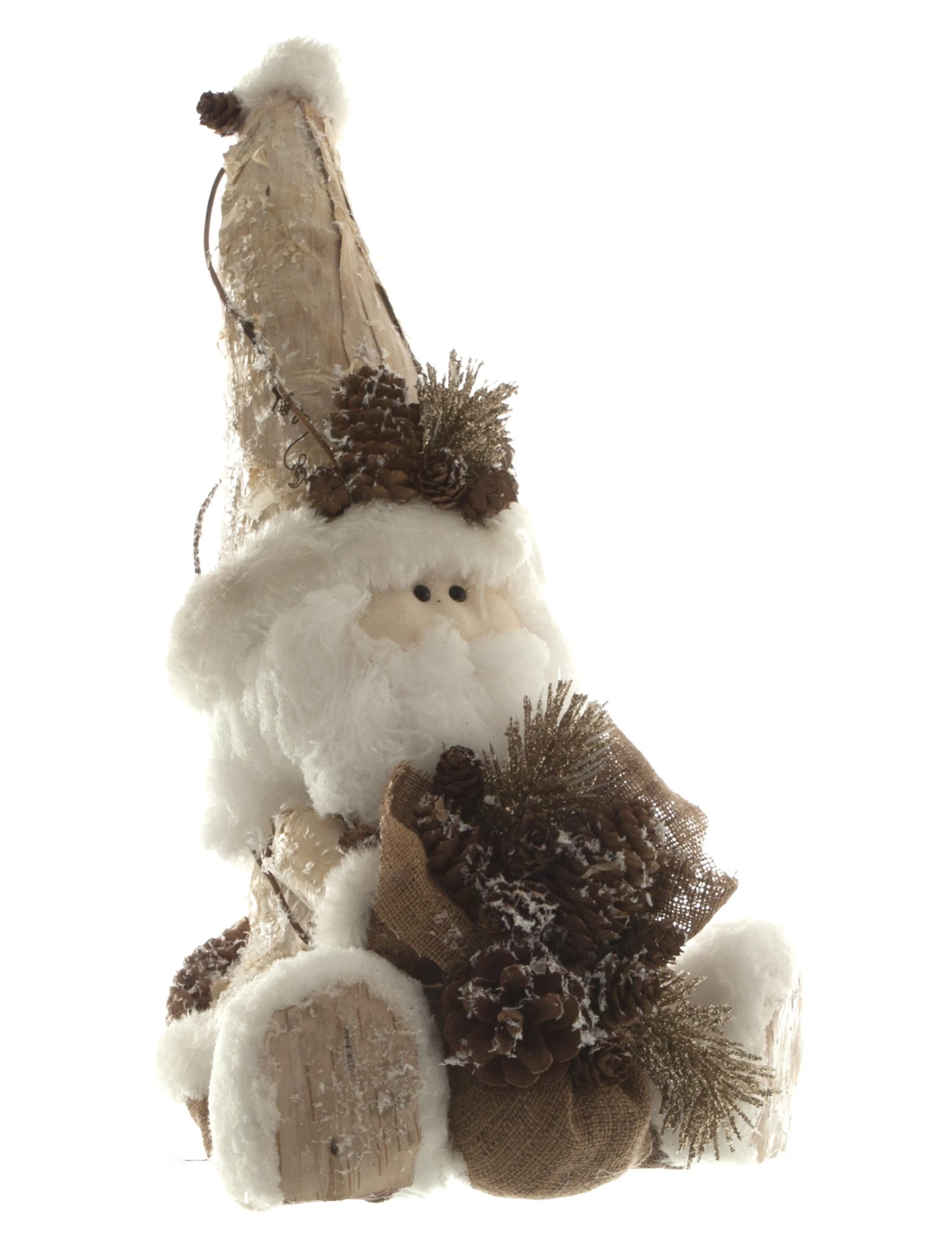 Père Noël Assis En écorce Bois 34 Cm 3 Père Noël Assis En écorce Bois 34 Cm
