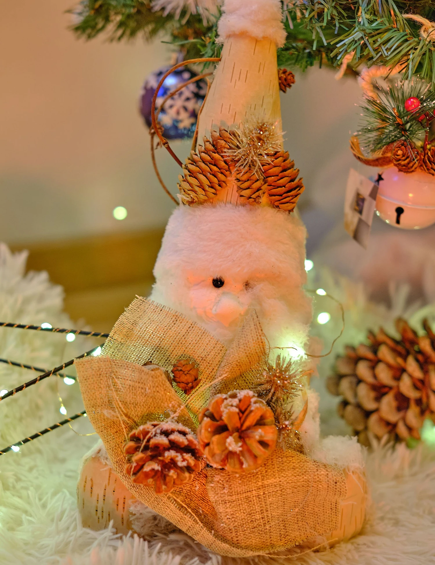 Père Noël Assis En écorce Bois 34 Cm 4 Père Noël Assis En écorce Bois 34 Cm – Image 2