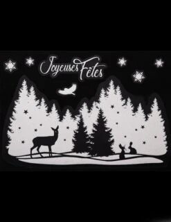 Sticker Pour Vitre Paysage De Noël 29 X 40 Cm