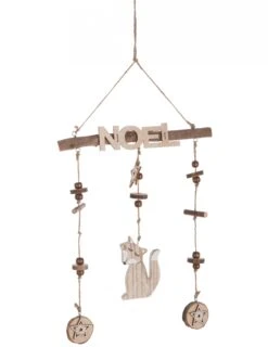 Suspension En Bois Noël Petit Renard 45 Cm