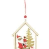 Suspension En Bois Père Noël Dans Sa Maison 13 X 11 X 2 Cm -Decoration Magasin suspension en bois pere noel dans sa maison 13 x 11 x 2 cm 337245 2
