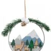 Suspension Couronne Paysage De Noël 15 Cm -Decoration Magasin suspension sapin couronne 15cm 336185
