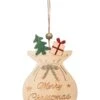 Suspension En Bois Hotte Du Père Noël 11 Cm -Decoration Magasin suspension sapin hotte 11cm 336129